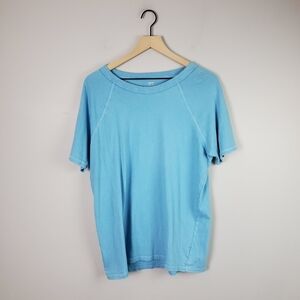 Aerie Blue Distressed Short Sleeve Tee Top XS